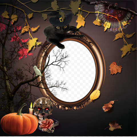 Background Frame Halloween PNG Transparent Background