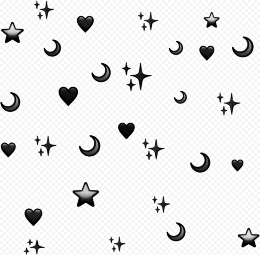 Black Emoji Background For Pictures   Stars And Moon Png, Transparent Png