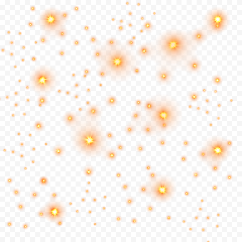 Light Star Motif, Golden light stars, orange sparkling light, texture, angle, white png