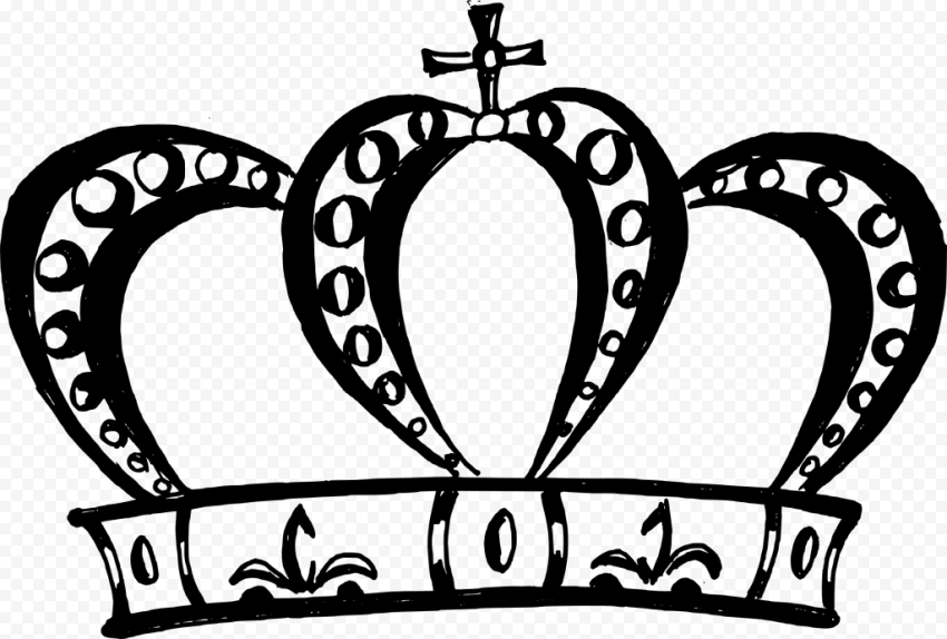 Royal Black Crown PNG Transparent Image