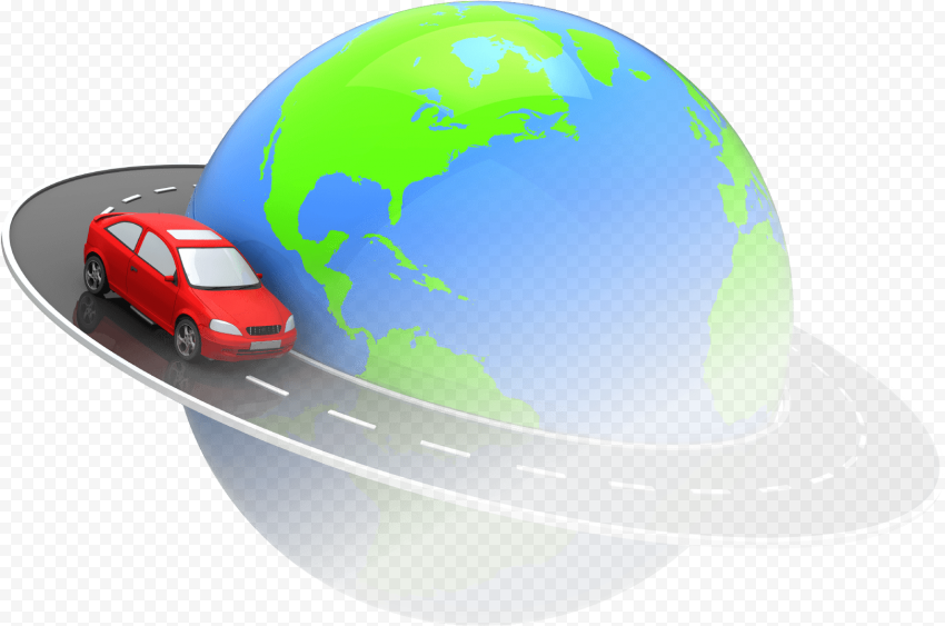 Car Traveling Around The World   Car Traveling Around World, HD Png Download