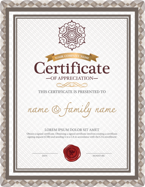 Template Academic certificate Résumé Microsoft Word, European complex pattern border certificate, Certificate of Appreciation, border, english png