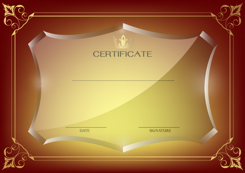 Template Academic certificate, Red Certificate Template, brown and red ...