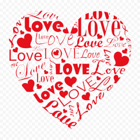 Heart I Love You Word PNG Picture