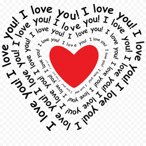 I Love You Word PNG Photo