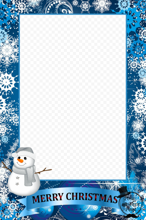 Blue Christmas Frame PNG Photo