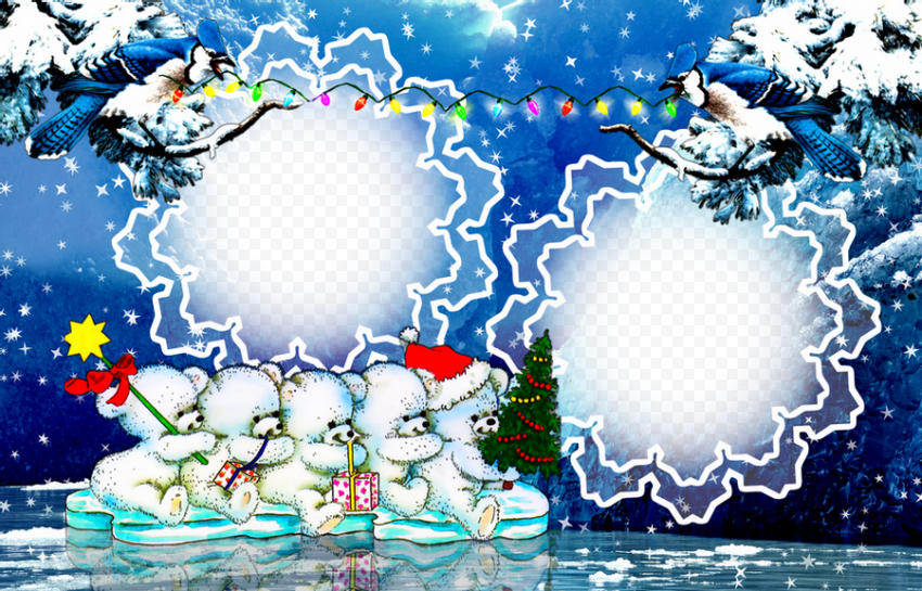 Blue Christmas Frame Transparent Images PNG