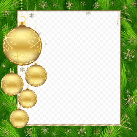 Green Christmas Frame PNG Clipart