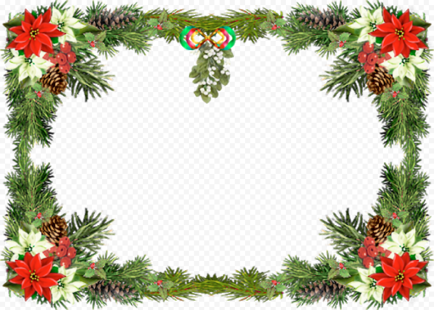 Green Christmas Frame PNG Photos