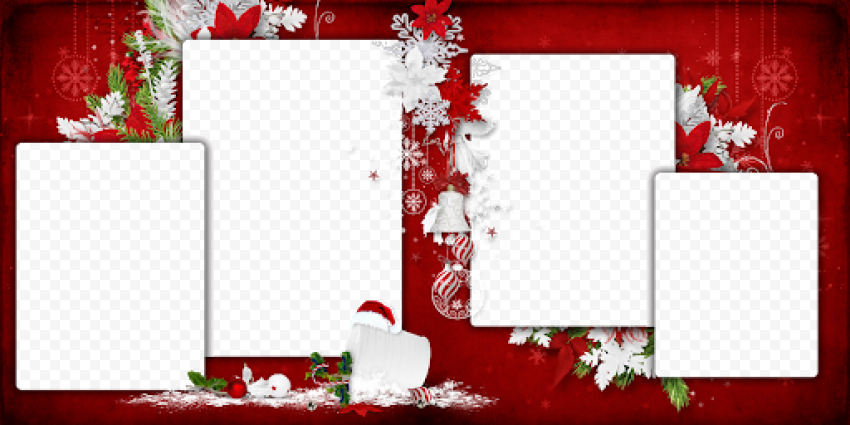 Red Christmas Frame PNG Transparent Picture