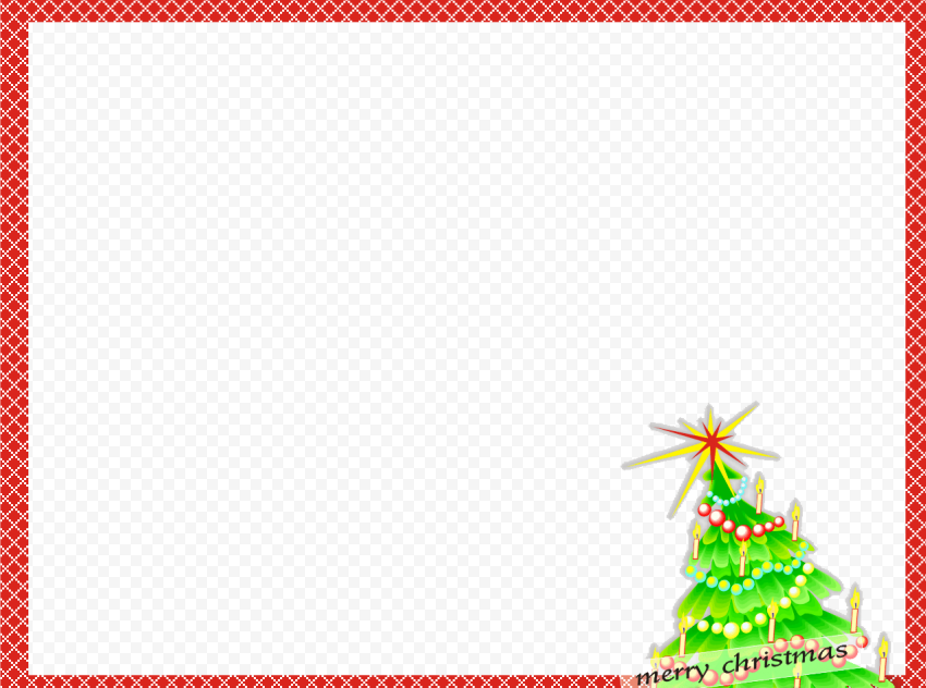 Red Christmas Frame Transparent PNG
