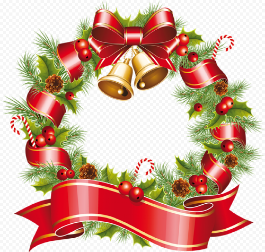 Round Christmas Frame PNG Transparent Image