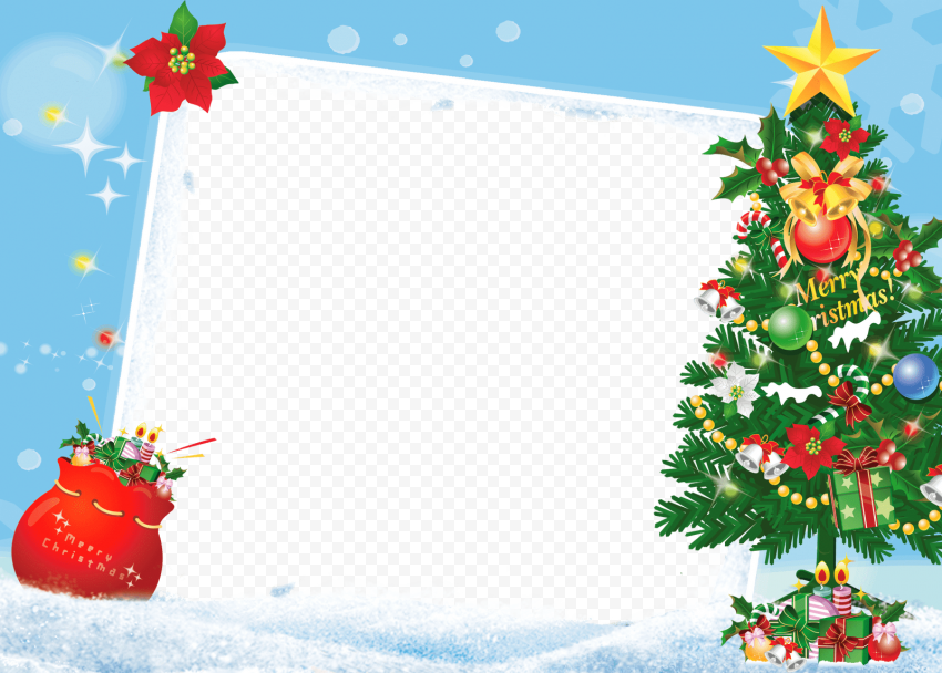 Santa Christmas Frame PNG Clipart
