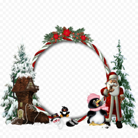 Santa Christmas Frame Transparent PNG