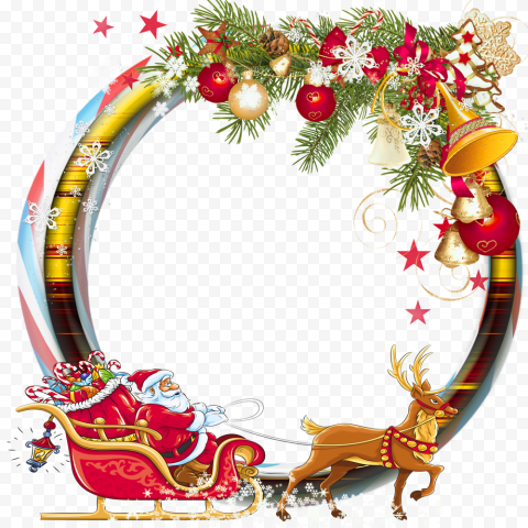 Santa Christmas Frame Transparent Background