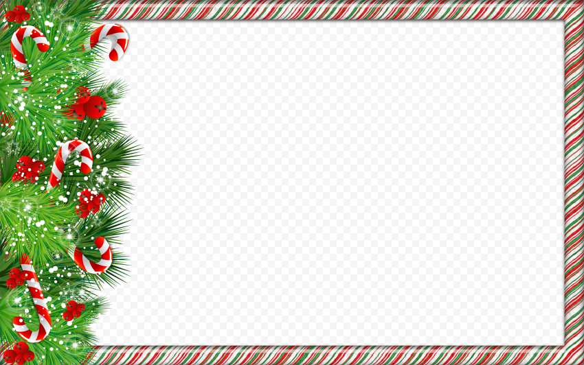 Square Christmas Frame Transparent PNG