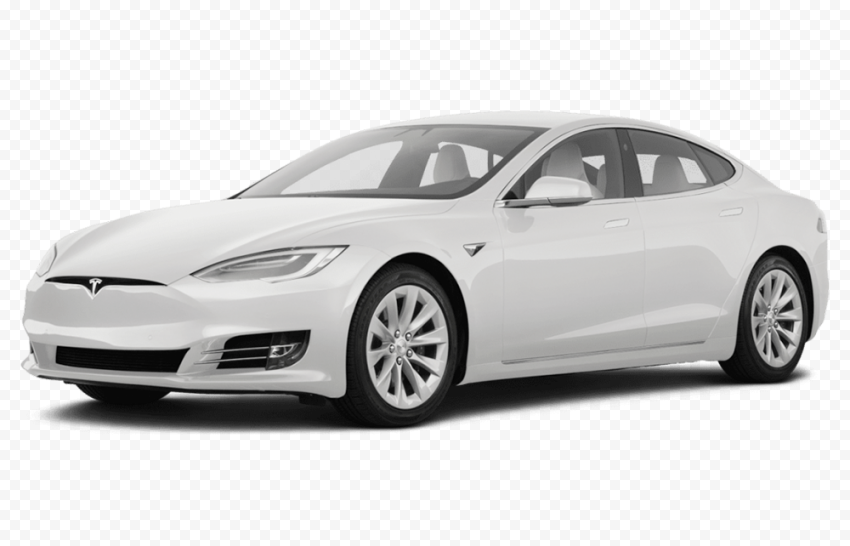 White Tesla Car PNG Clipart