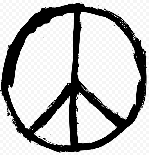 Round Peace Symbol PNG Transparent Image