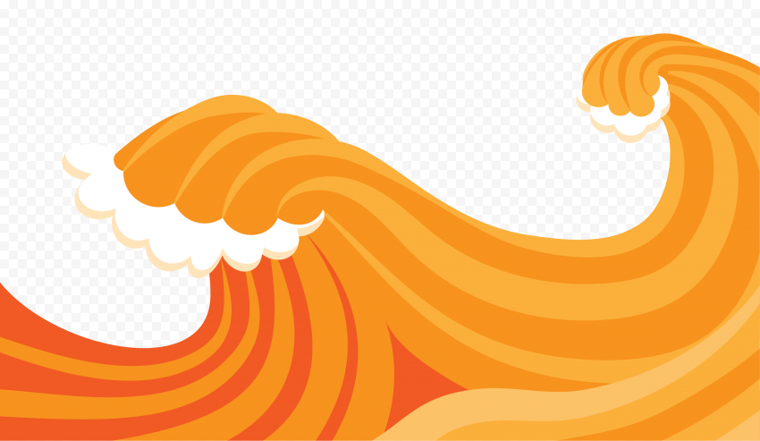 Vector Orange Wave PNG Free Download