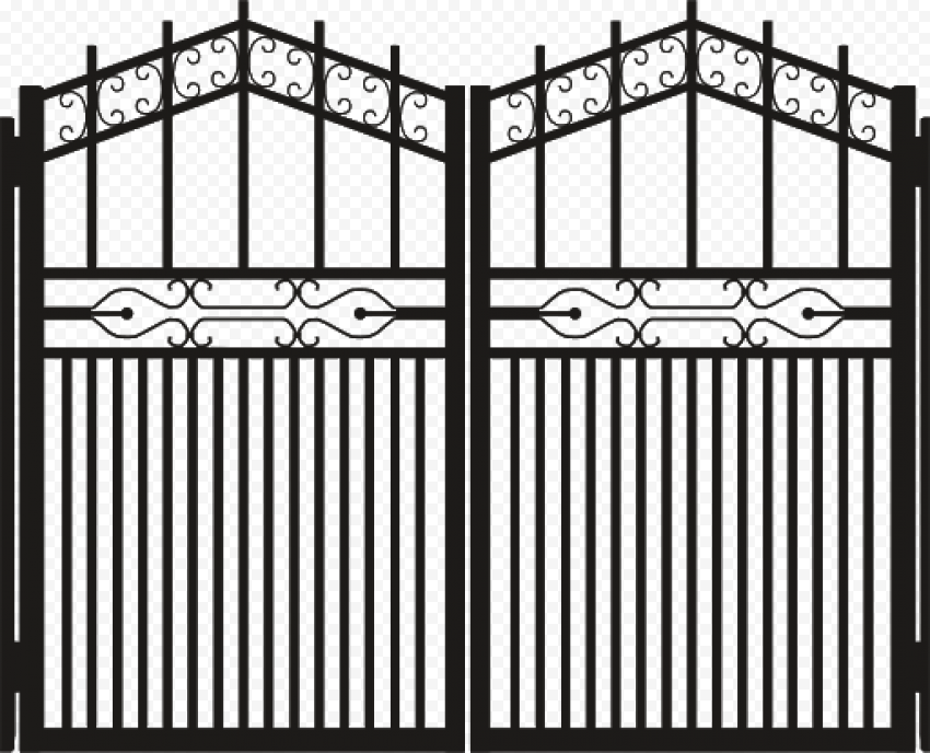 Black Steel Gate PNG Free Download