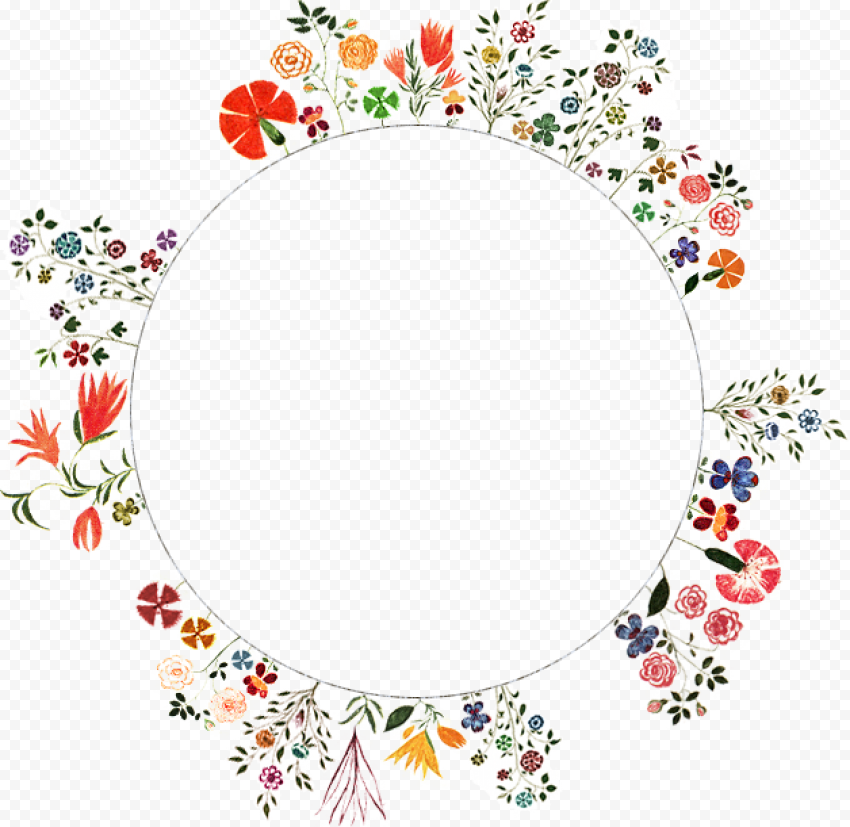 Floral Circle Border PNG File