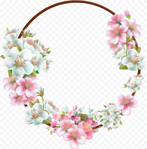 Flower Border Frame Circle Transparent PNG