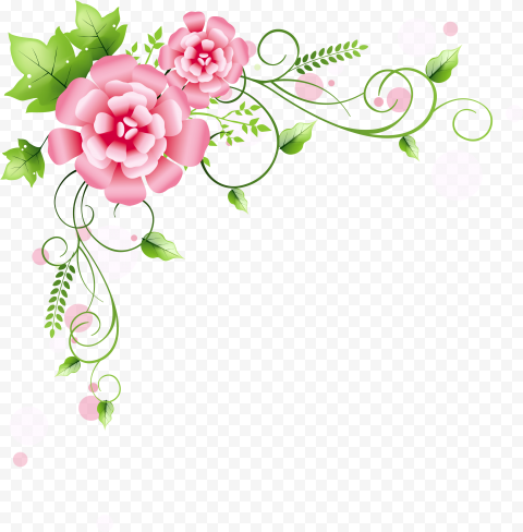 Flower Border Vector PNG Isolated Pic
