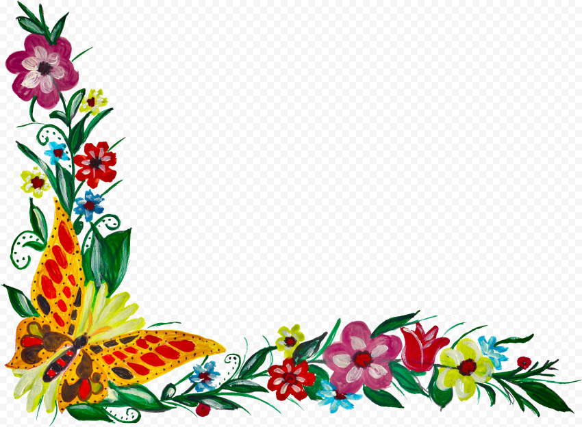 Flower Border Vector PNG Photos