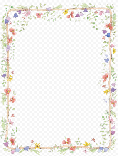 Flower Border Vector Transparent PNG