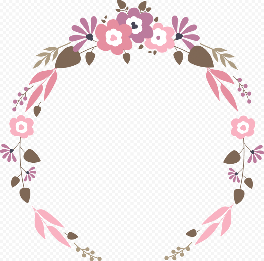 Garland Frame Vector Circle PNG Image