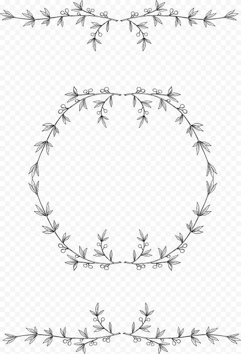 Garland Frame Vector PNG Clipart