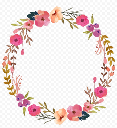 Modern Floral Garland Transparent Background