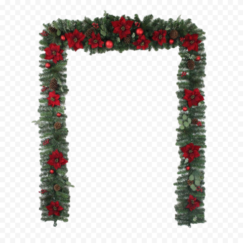 Outdoor Christmas Garland Background PNG