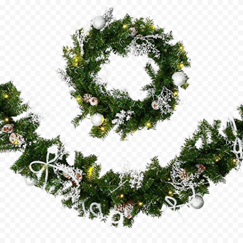 Outdoor Christmas Garland Transparent PNG