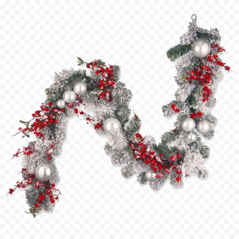 Outdoor Christmas Garland PNG Background Image