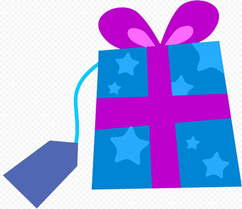 Blue Christmas Gift Transparent Background