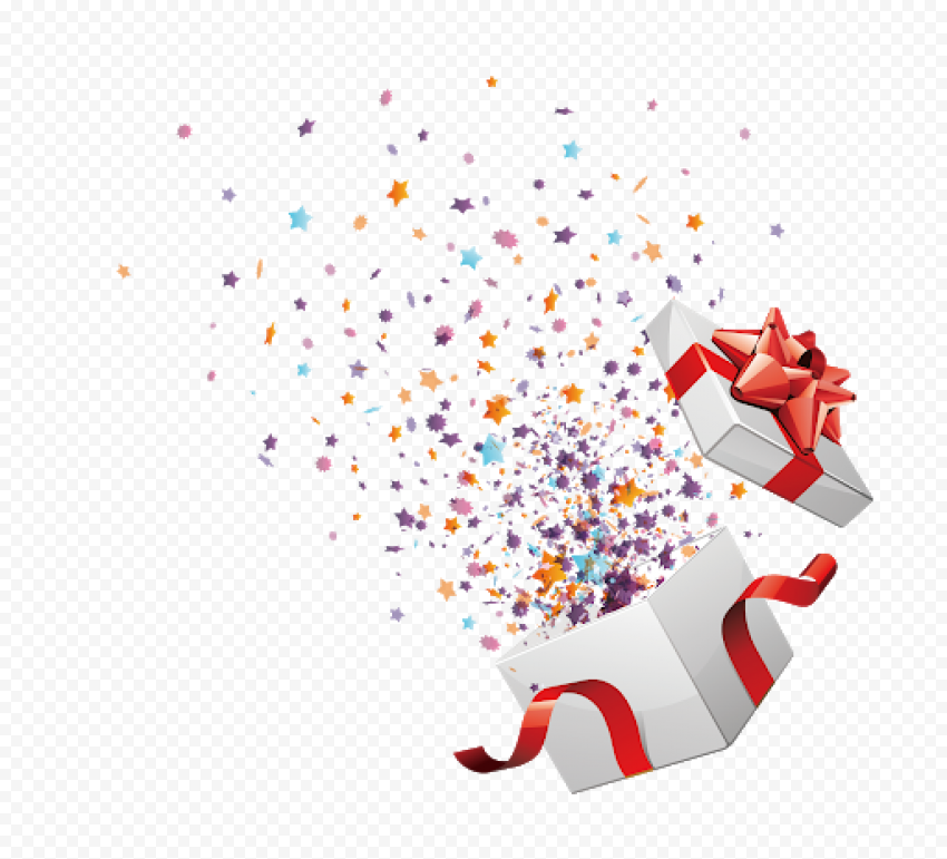 Open Christmas Gift PNG Picture