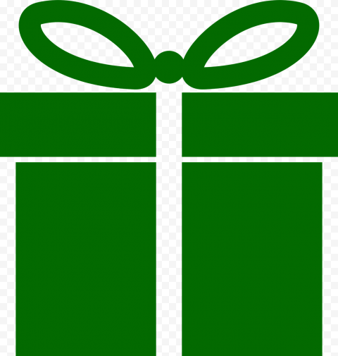 Green Christmas Gift PNG File