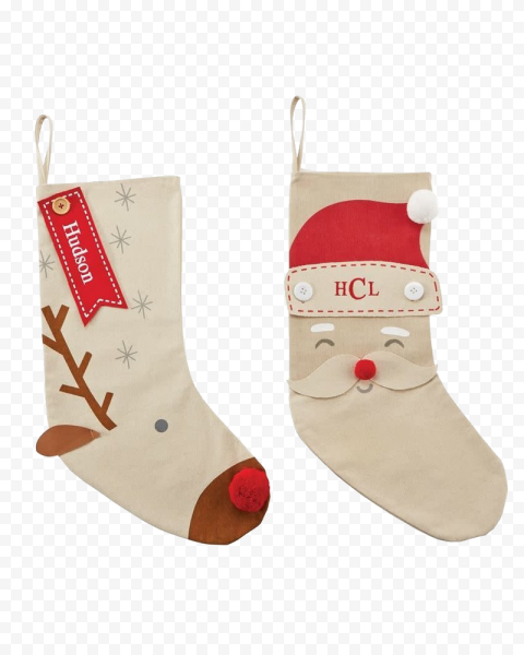 Santa Christmas Stockings PNG Transparent Image