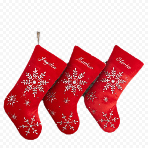 Red Christmas Stockings PNG Photos