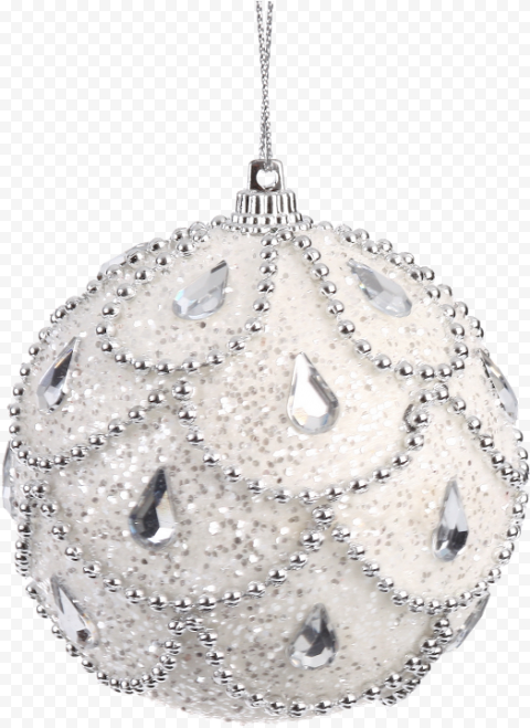 Silver Christmas Bauble PNG Pic