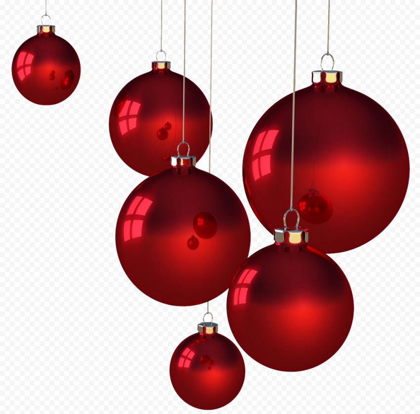 Red Christmas Bauble Background PNG