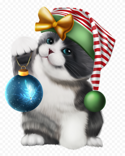 Cat Christmas PNG Photo