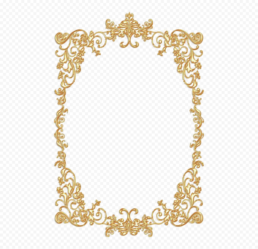 Gold Retro Decorative Frame PNG Image
