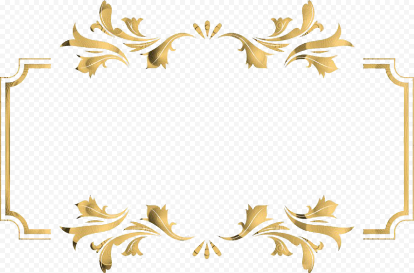 Gold Retro Decorative Frame PNG Transparent
