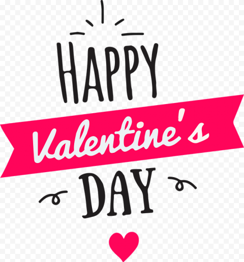 Love Valentines Day Text Transparent Background