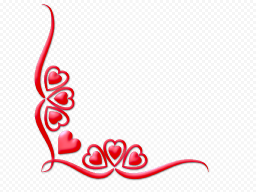 Valentines Day Border Side Corner PNG