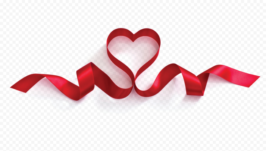 Valentines Day Heart Ribbon PNG