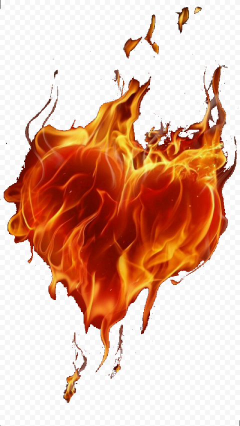 Fire Heart Flame Abstract Transparent PNG