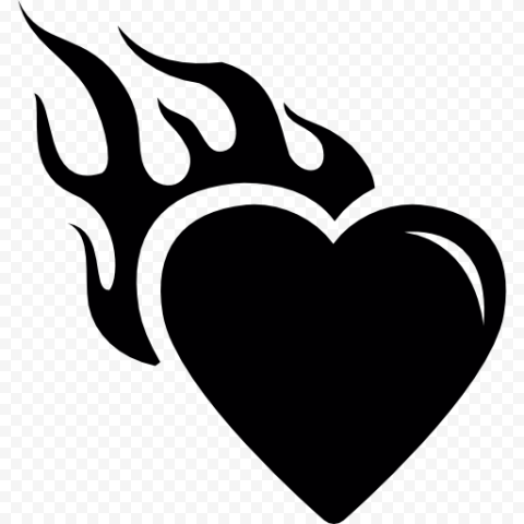 Fire Heart Love Transparent PNG